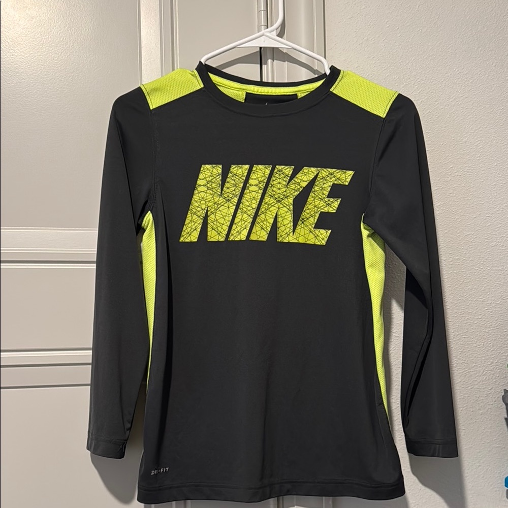Nike Dri-FIT Black and Neon Green Shirt